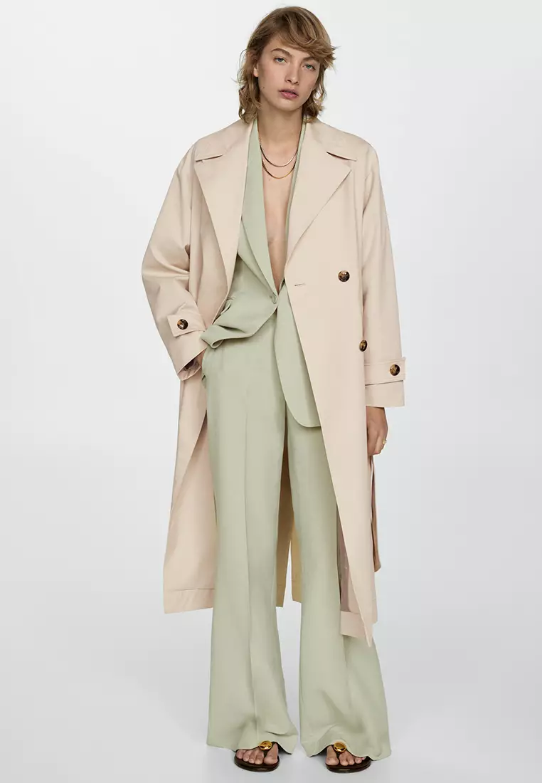 Mango Double-Button Trench Coat