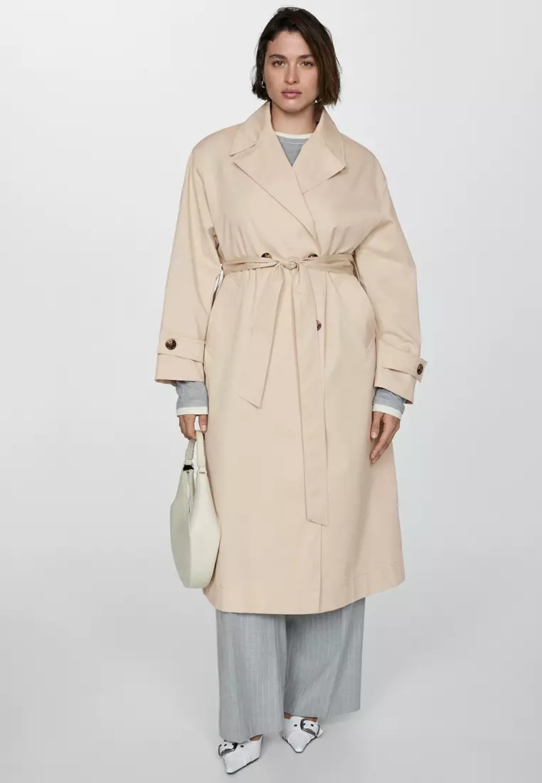 Mango Double-Button Trench Coat