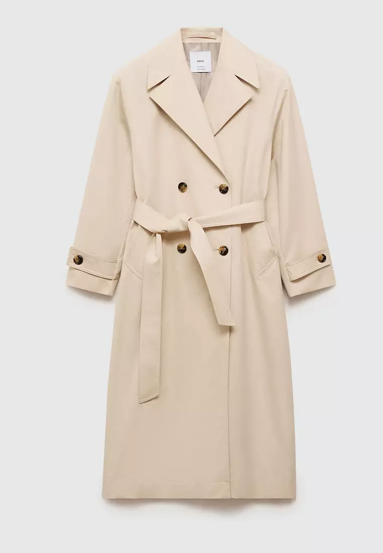 Mango Double-Button Trench Coat