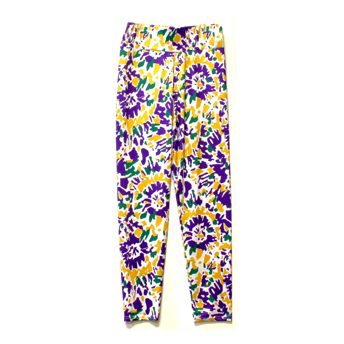 Mardi Gras Tie Dye Leggings