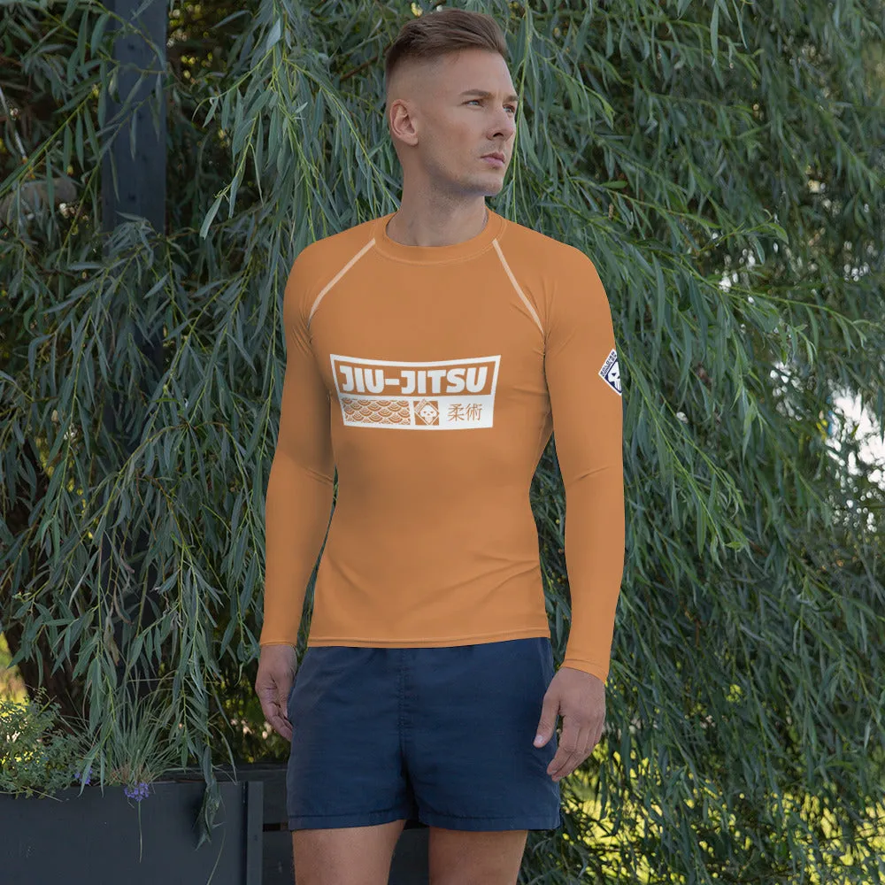 Mens Long Sleeve BJJ Rash Guard - Jiu-Jitsu 027 - Raw Sienna