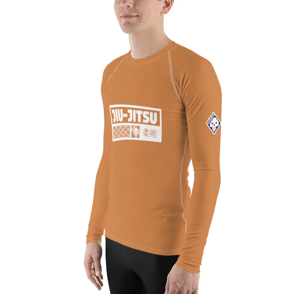 Mens Long Sleeve BJJ Rash Guard - Jiu-Jitsu 027 - Raw Sienna