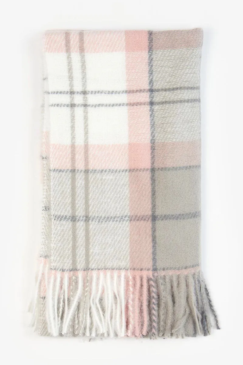 Nancy Tartan Wrap Grey Rose