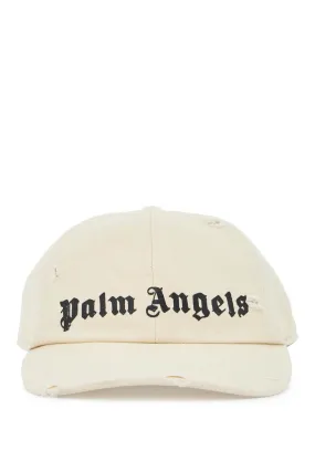 Palm Angels Distressed Baseball Cap With Logo   Neutral