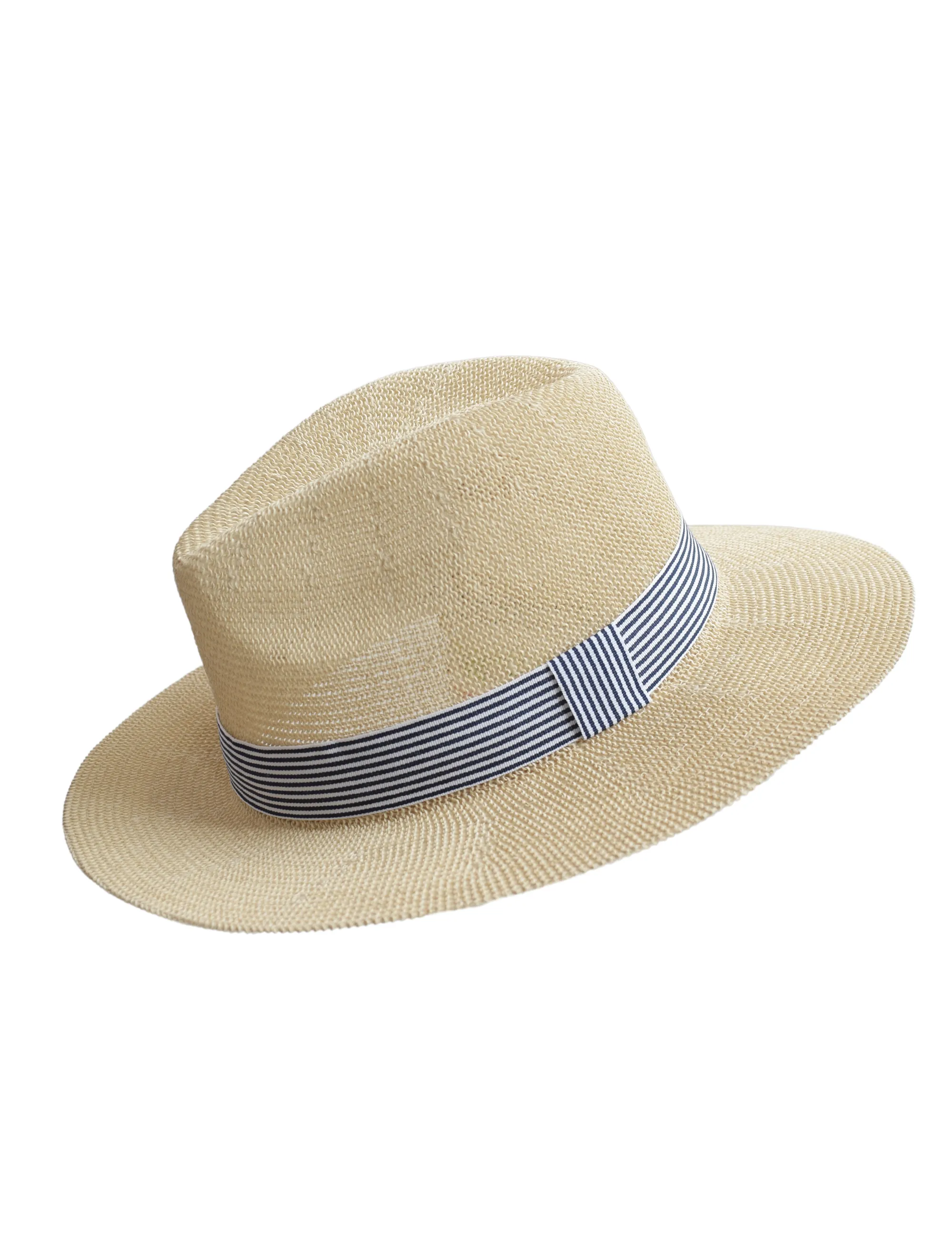 Panama Hat Navy/White Stripe Band