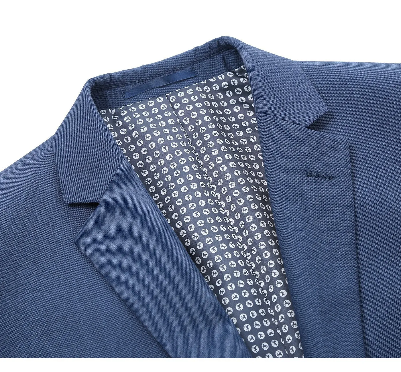 Performance 2-Button CLASSIC FIT Suit in Medium Blue Mélange (Short, Regular, and Long Available) by Renoir