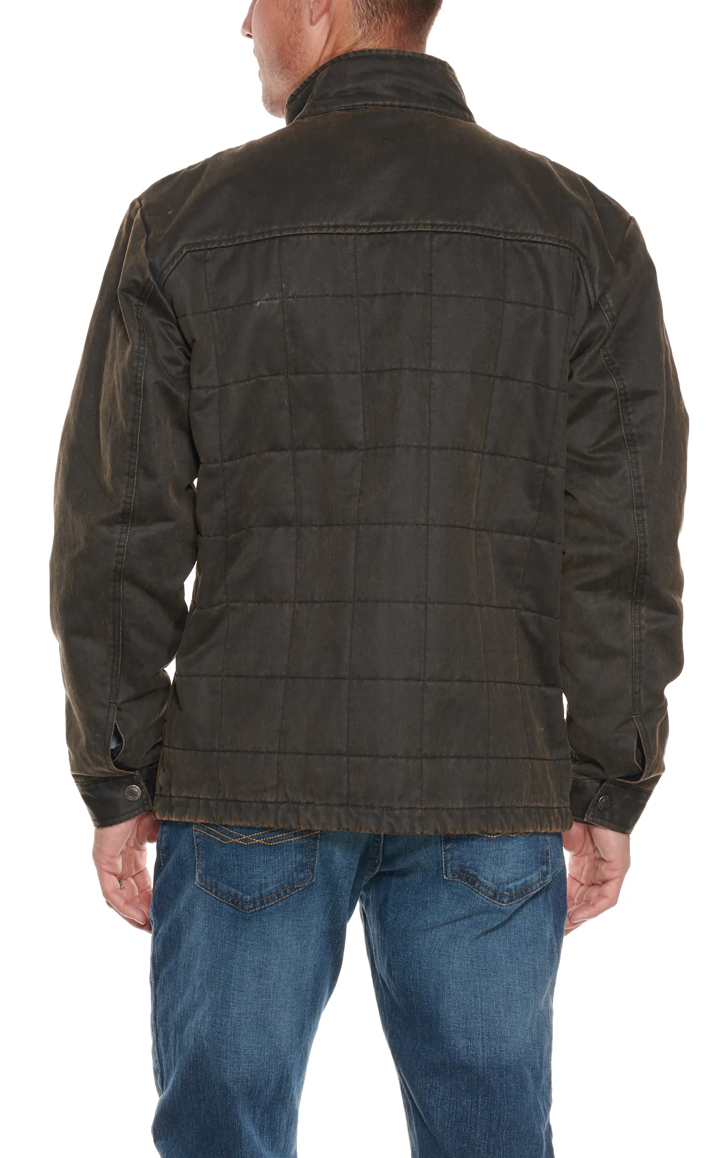 Rafter C Men's Dark Brown Faux Oil Quilted Concealed Carry Jacket