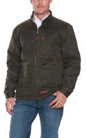 Rafter C Men's Dark Brown Faux Oil Quilted Concealed Carry Jacket