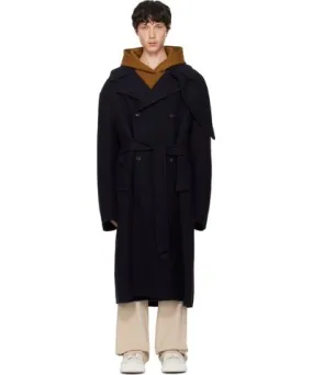 Recto Navy Kuse Oversized Coat