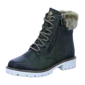 Remonte Women's Green Lace-Up Ankle Boots for Fall Winter