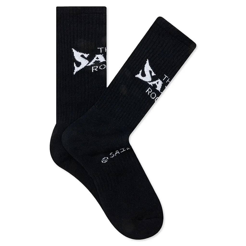 Saint Michael x Shermer Academy S Room Sock - Black/White