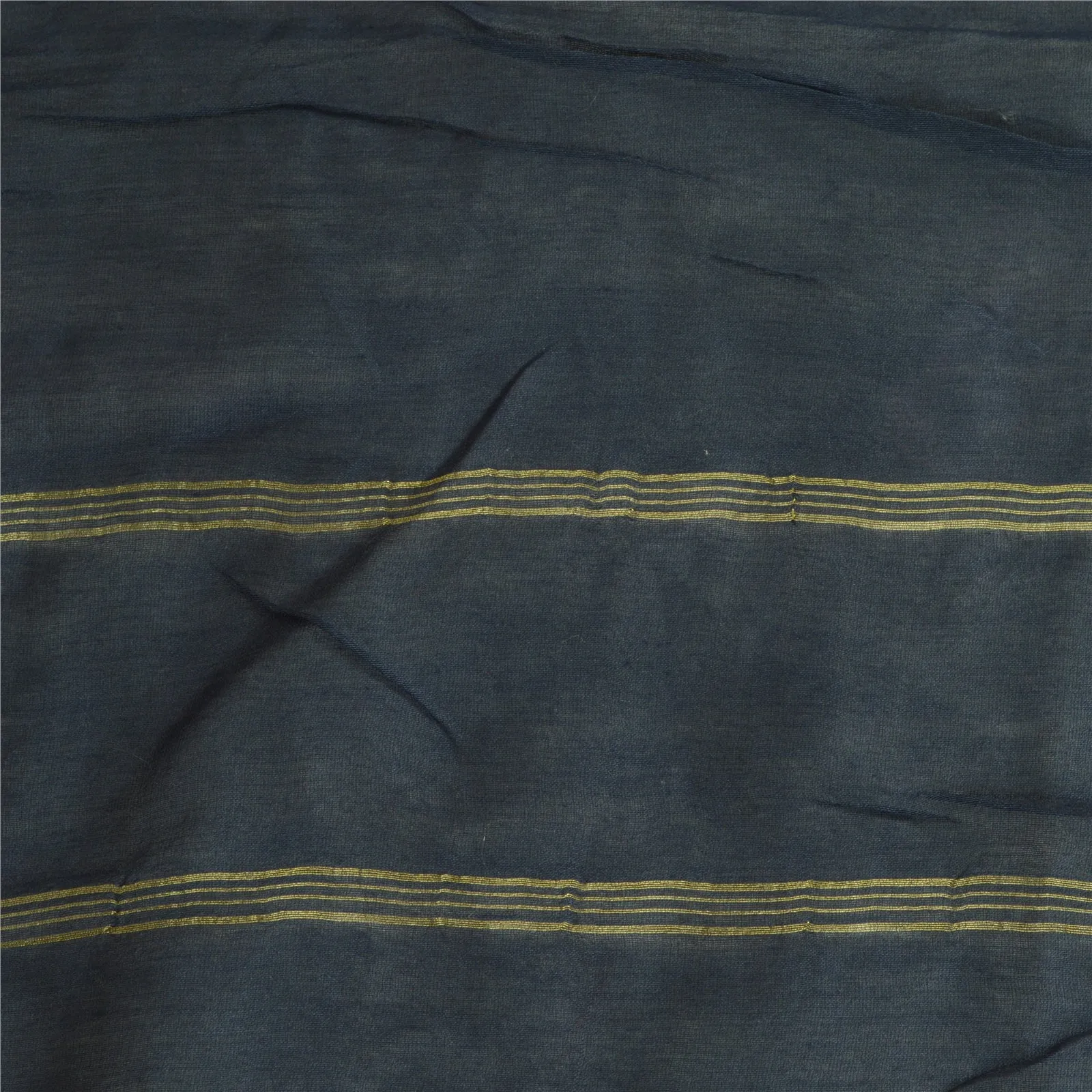 Sanskriti Vintage Long Dupatta Stole Cotton Silk Blue Hijab Woven Wrap Scarves