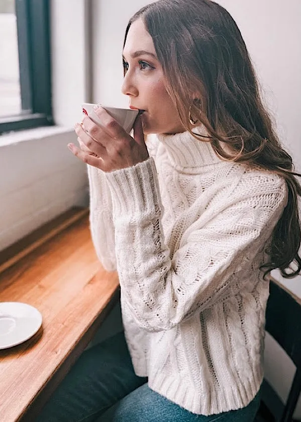 Sarah Cream Cable Knit Sweater