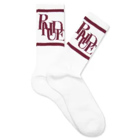 Scramble Logo Sock - White/Maroon