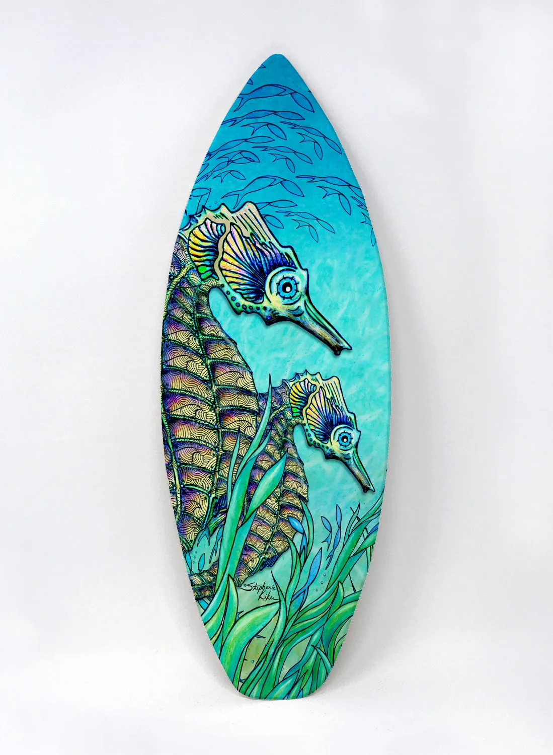 Seahorse Surfboard Wall Art