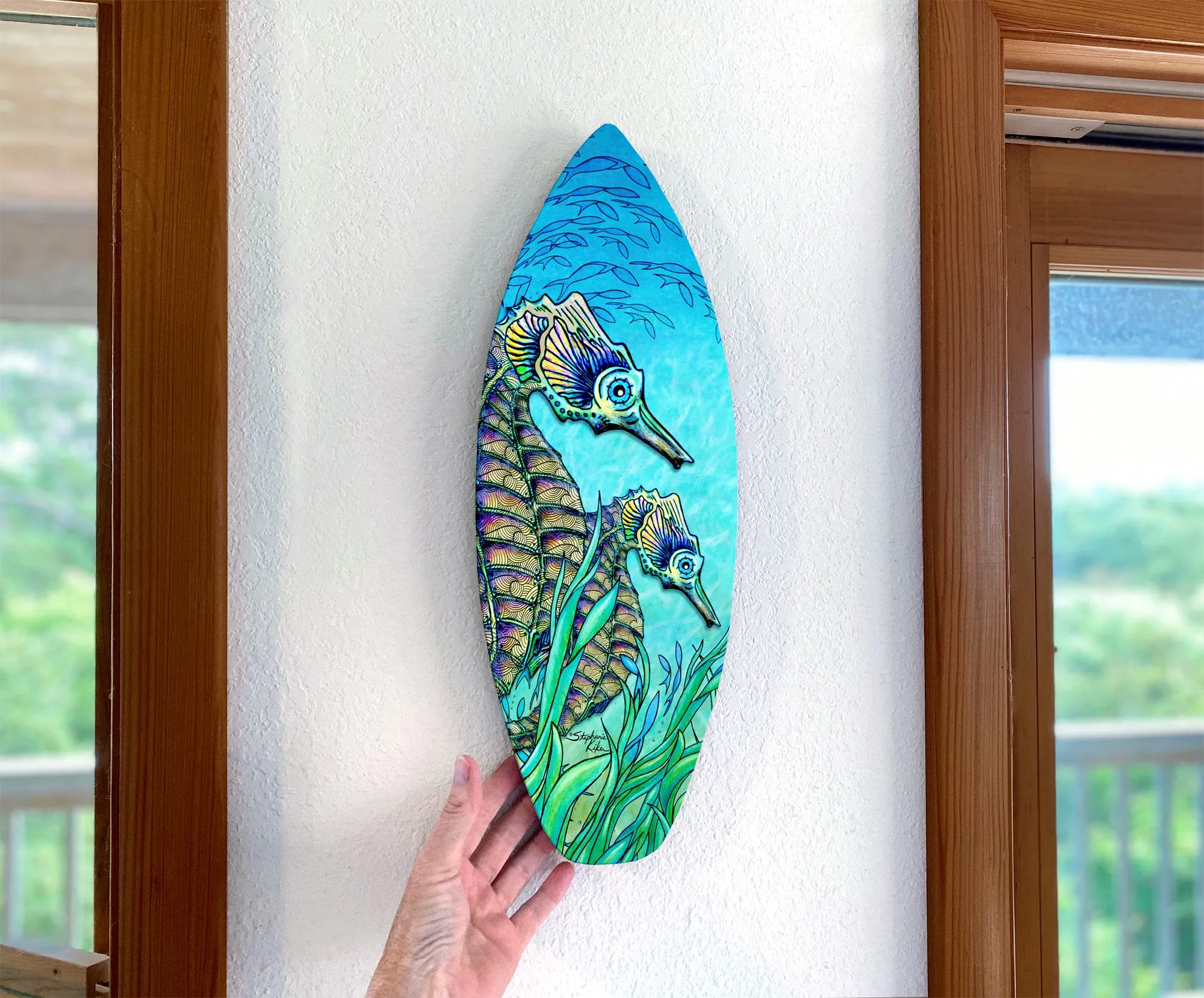 Seahorse Surfboard Wall Art