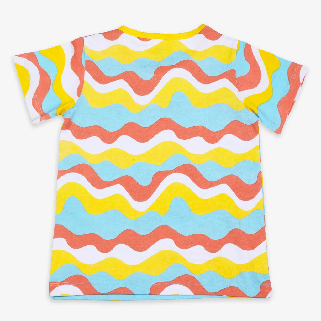 Short Sleeve Top & Shorts Set - Wavy Vibes - 1-2 years