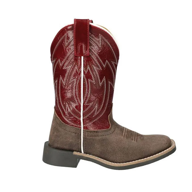 Smoky Mountain Boots Kids' Nomad Western Boots - Brown Distressed/Burgundy