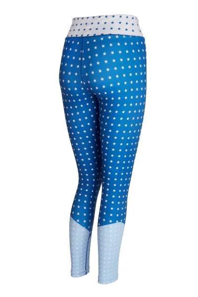 Stardust Blue Star Print Yoga Leggings