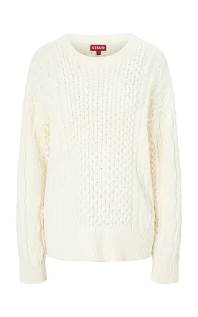 STAUD Tracy Cable-Knit Cotton-Blend Sweater