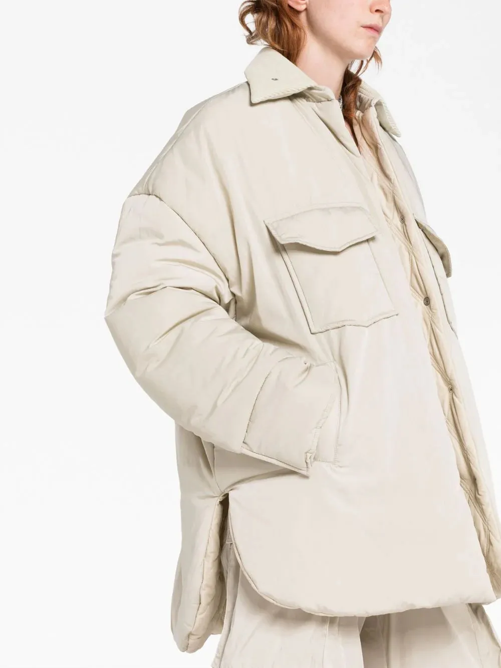 THE ATTICO - Padded Oversized Coat in Beige