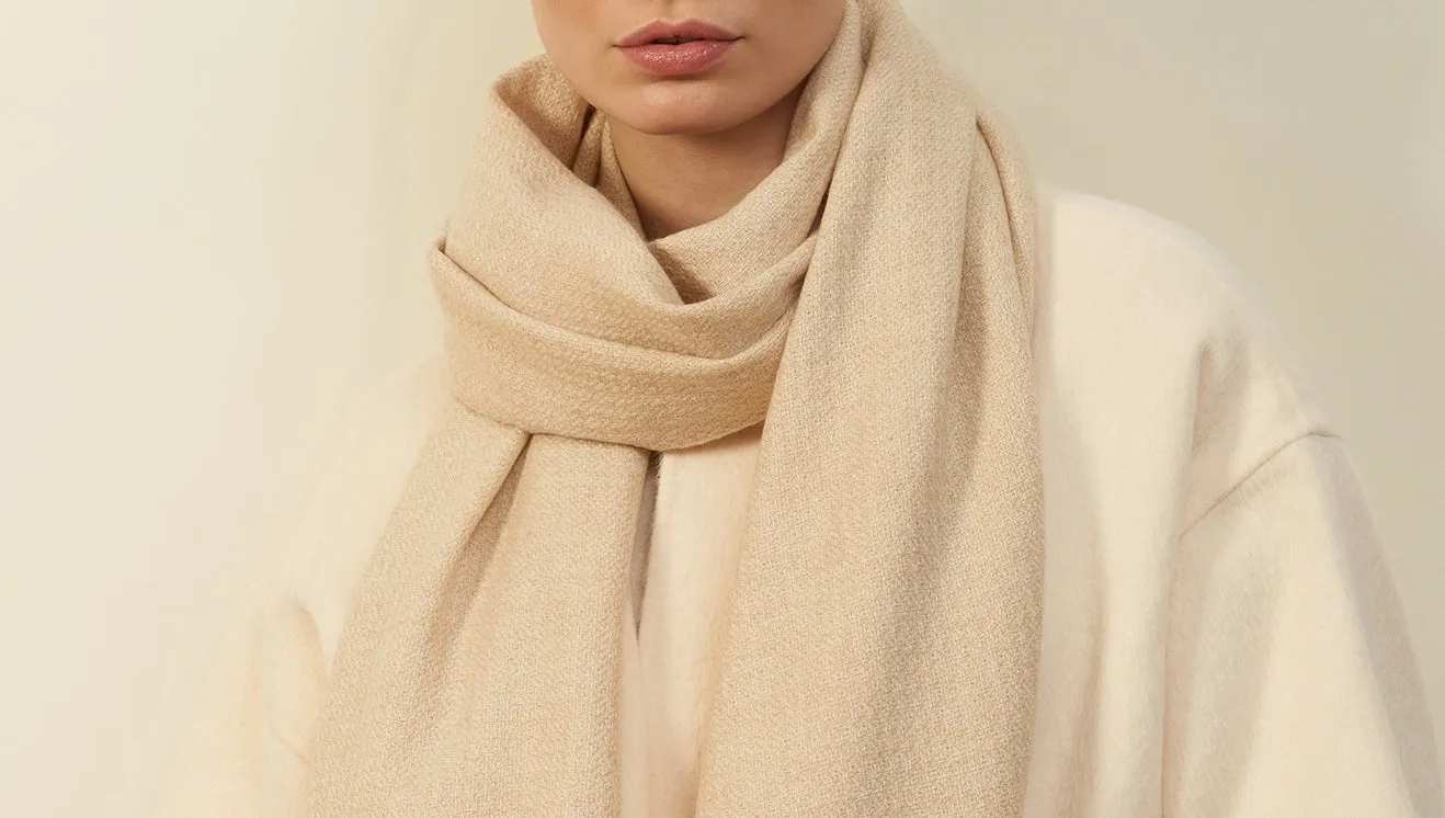 The Hudson Cashmere Scarf - Soft Beige