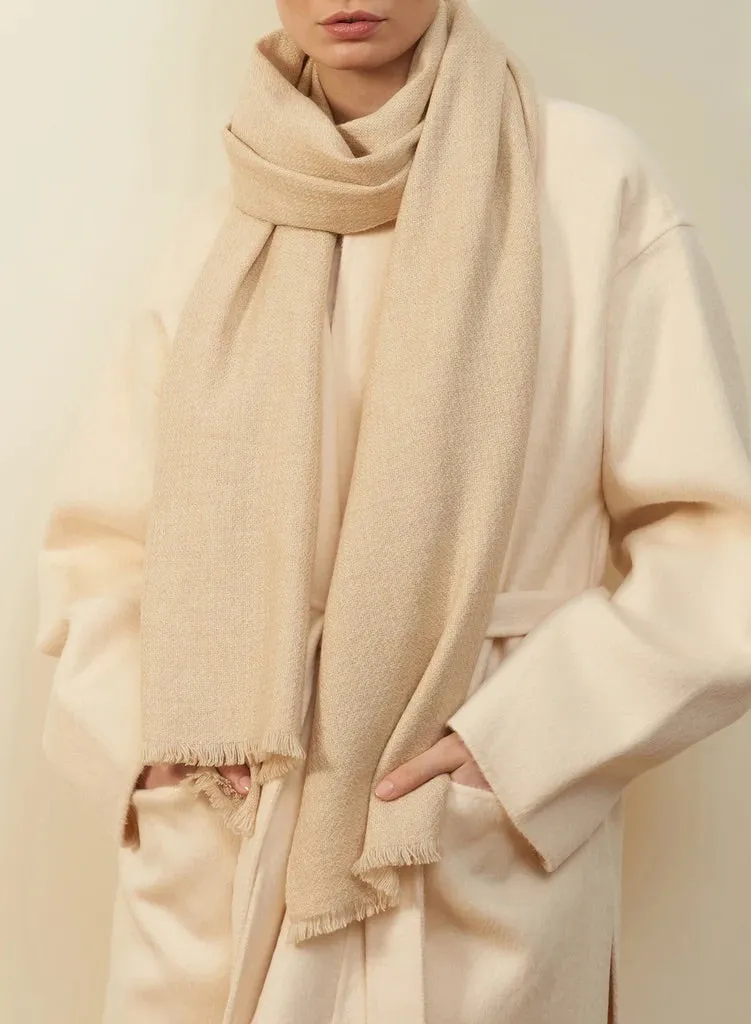 The Hudson Cashmere Scarf - Soft Beige