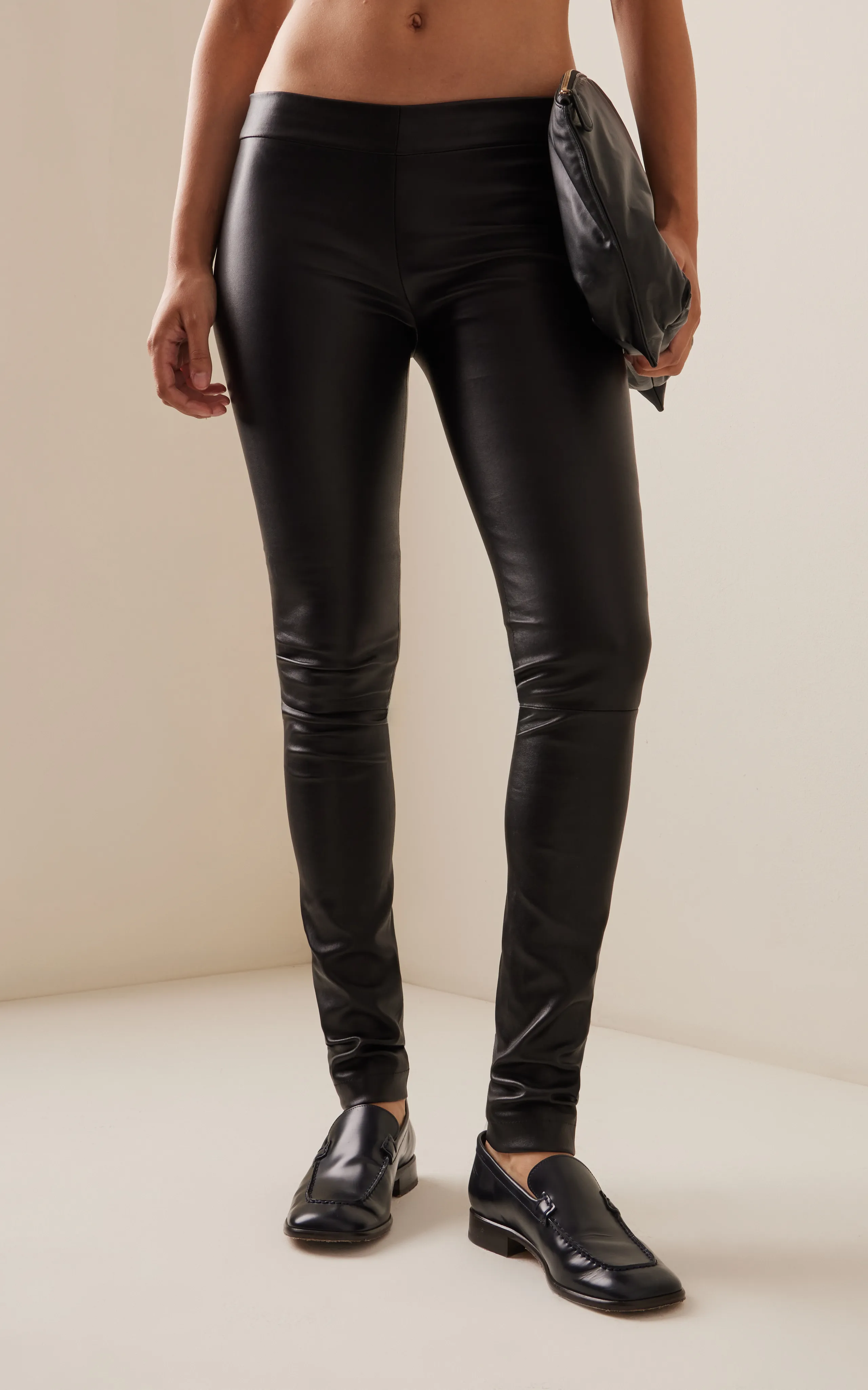 The Row Moto Leather Leggings