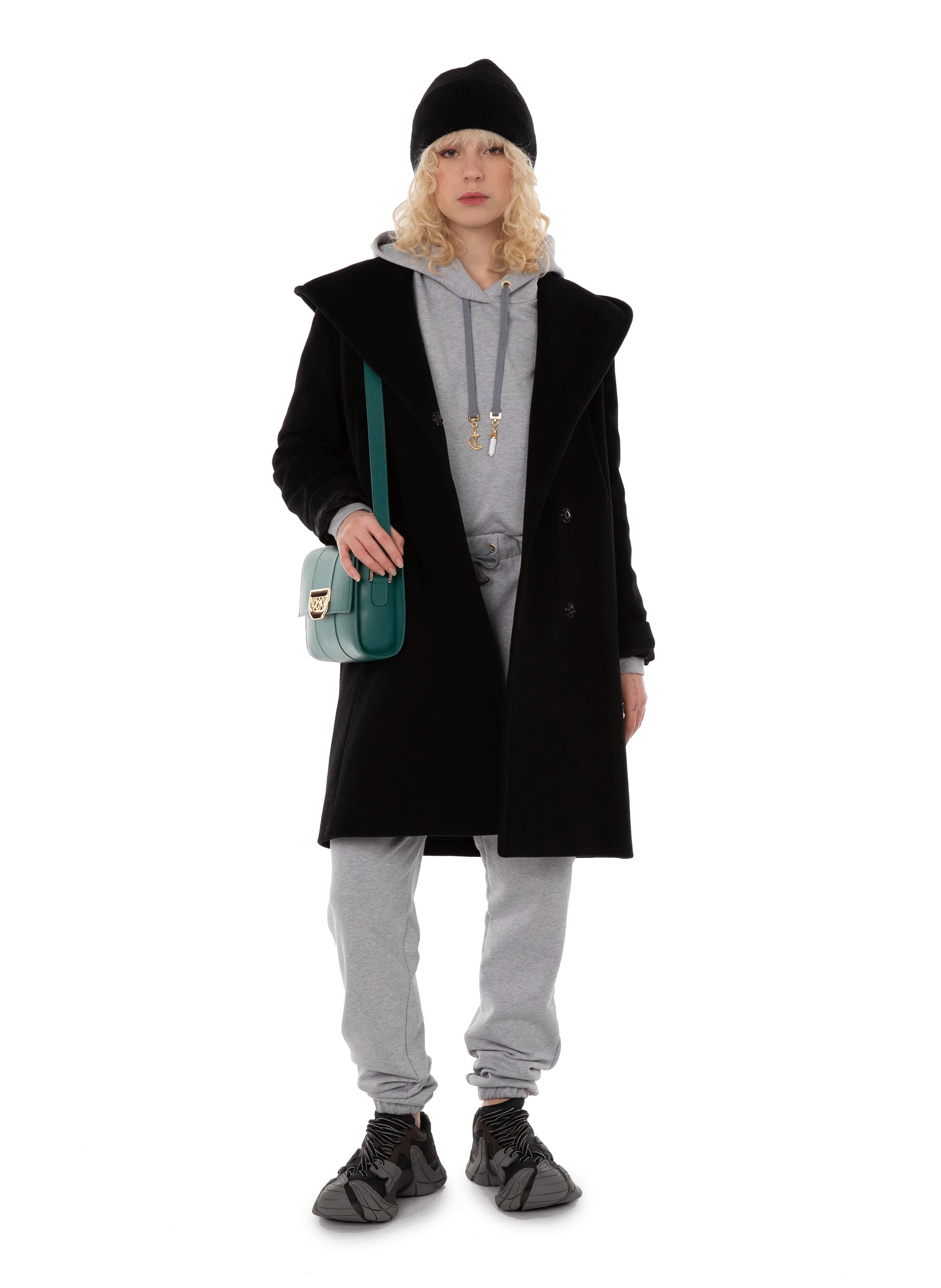 THE SOCIAL SUNDAY  Wool-blend coat - Black