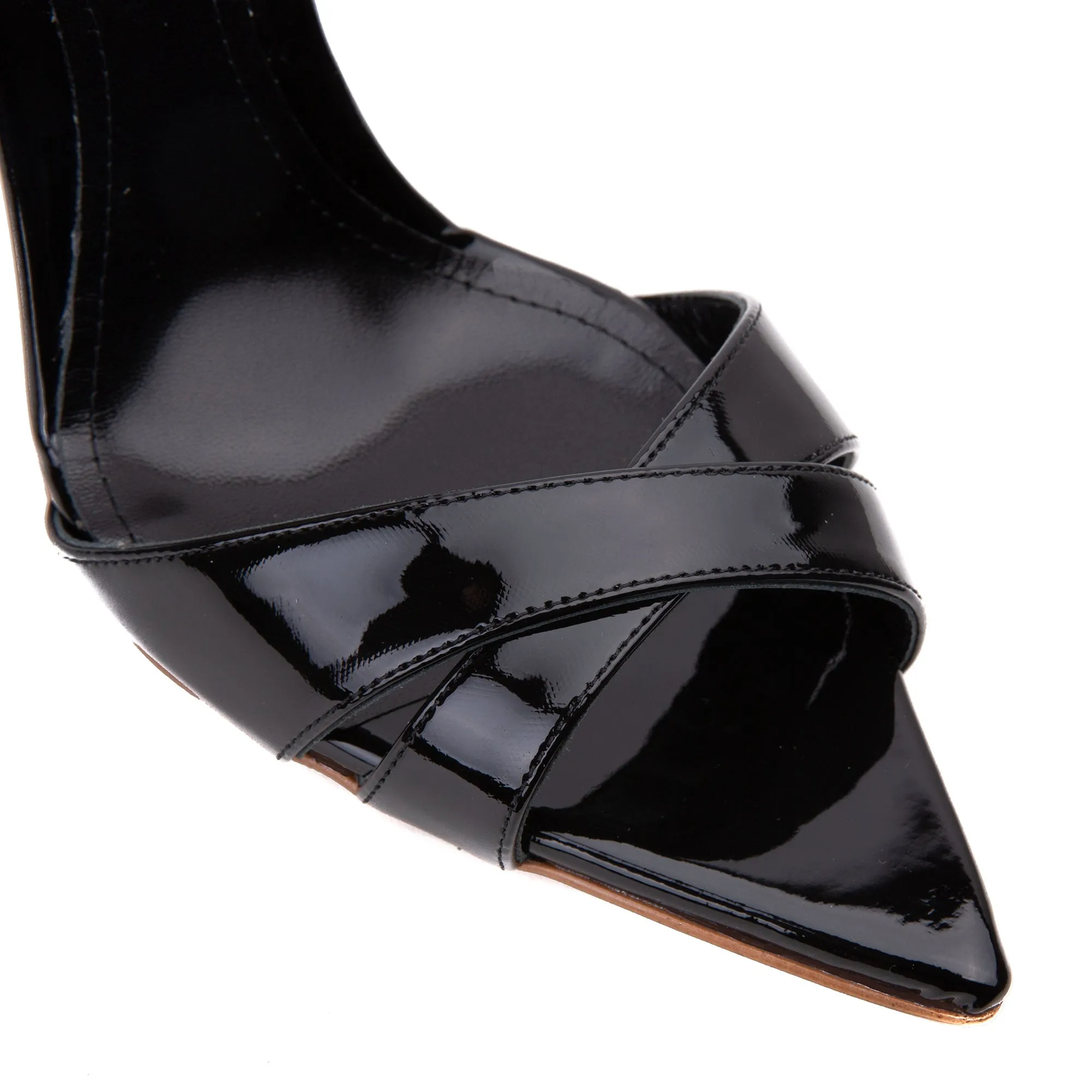 Thea Black Patent Leather Sandals