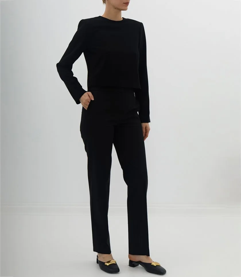 THEORYHIGH-WAIST STRAIGHT-LEG PANT