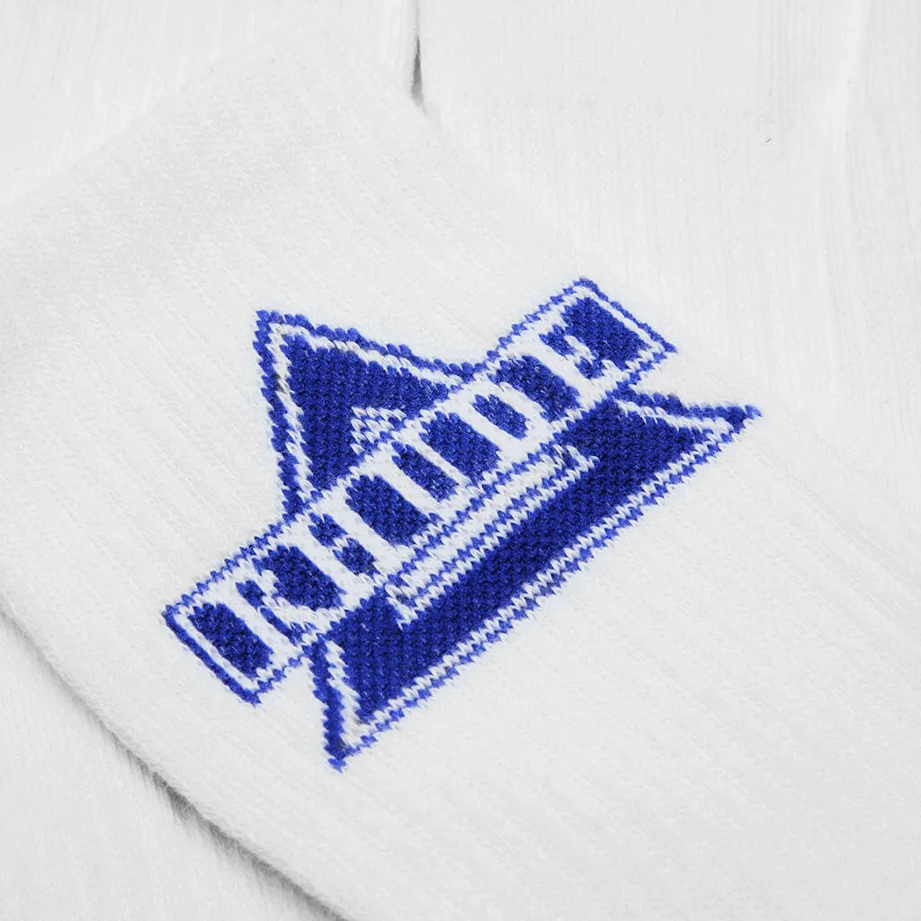 Triangle Logo Sock - White/Blue