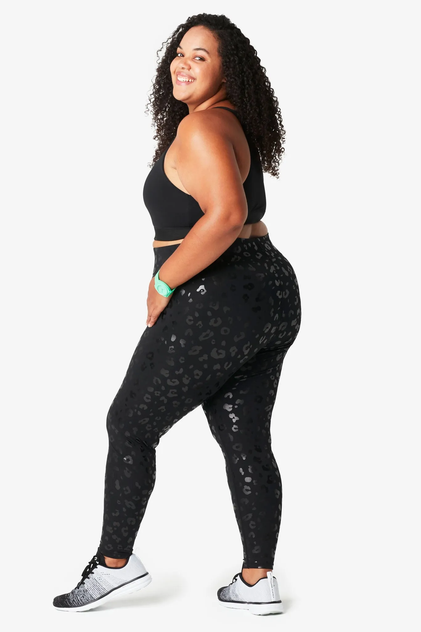 UpLift Leggings in Black Cheetah Foil