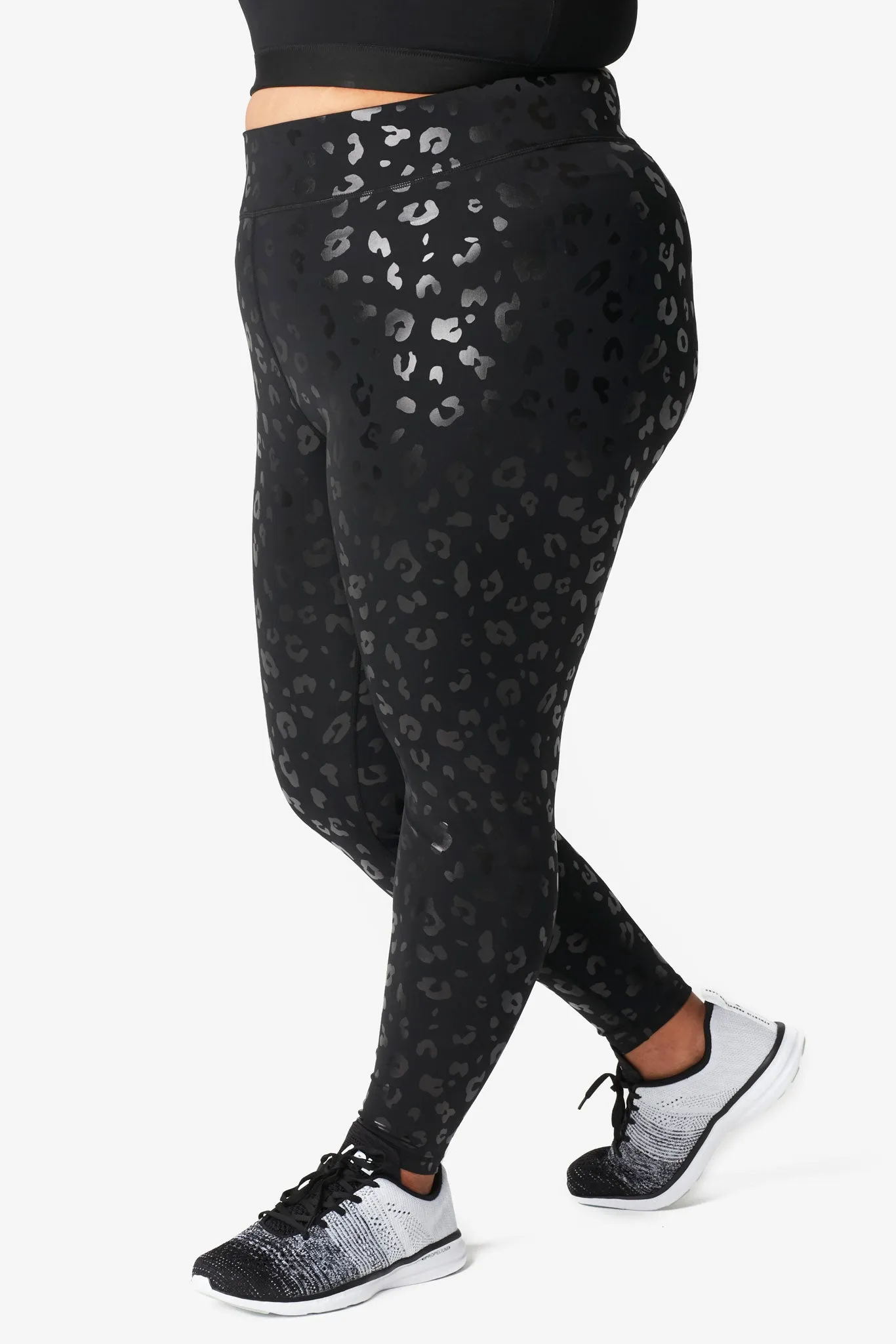 UpLift Leggings in Black Cheetah Foil