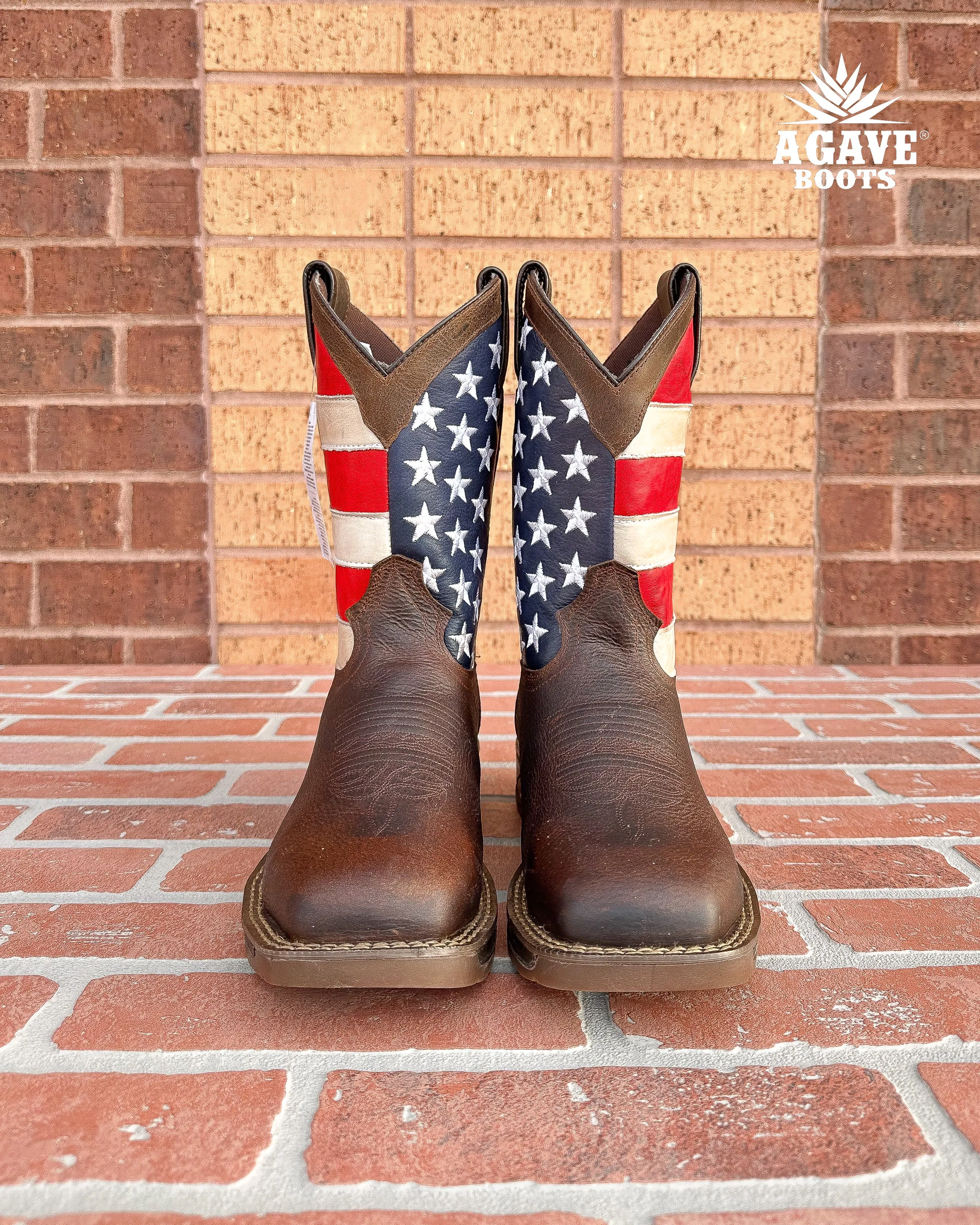 USA FLAG DARK BROWN (STEEL TOE) | MEN WORK BOOTS