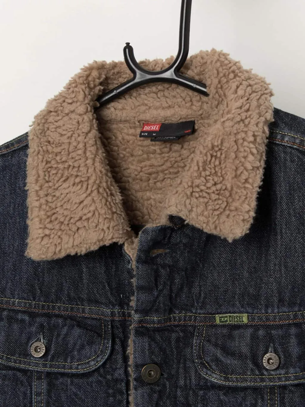 Vintage Diesel Y2K sherpa denim jacket – Medium