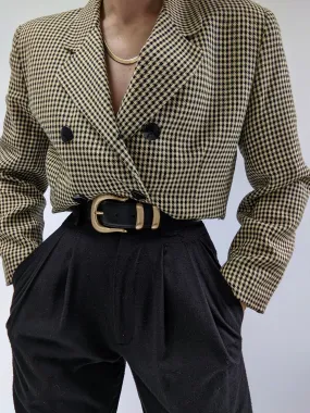 Vintage Woven Houndstooth Blazer