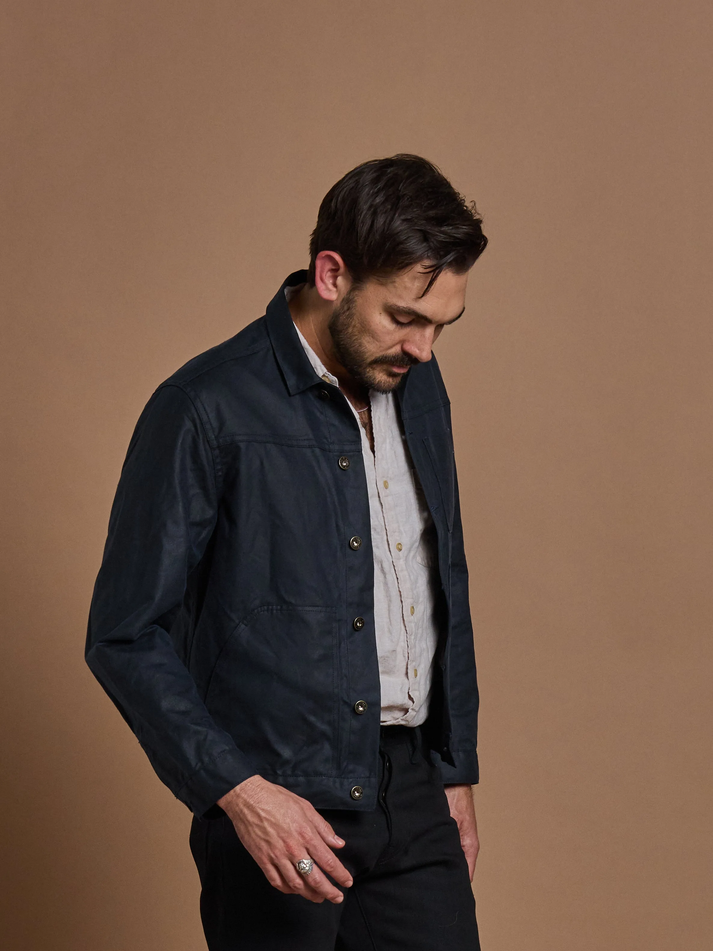 Wayman Jacket - Navy - Waxed Canvas