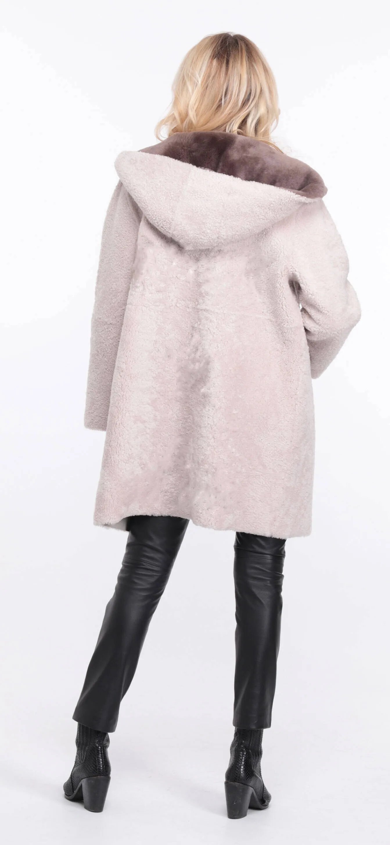 Women's ecru sheepskin coat valere