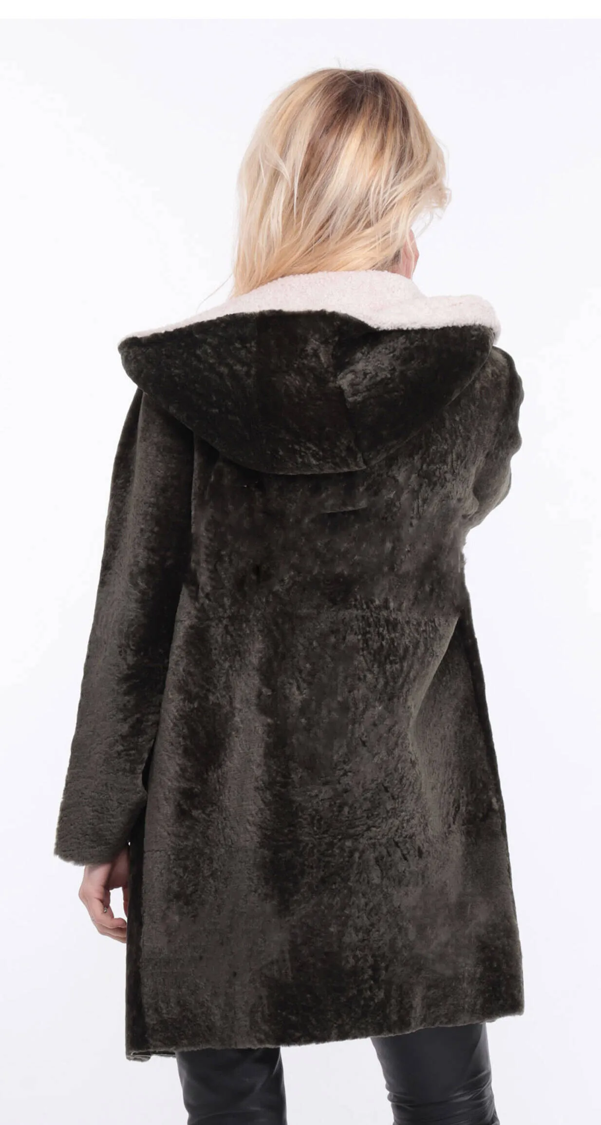 Women's khaki valere sheepskin coat