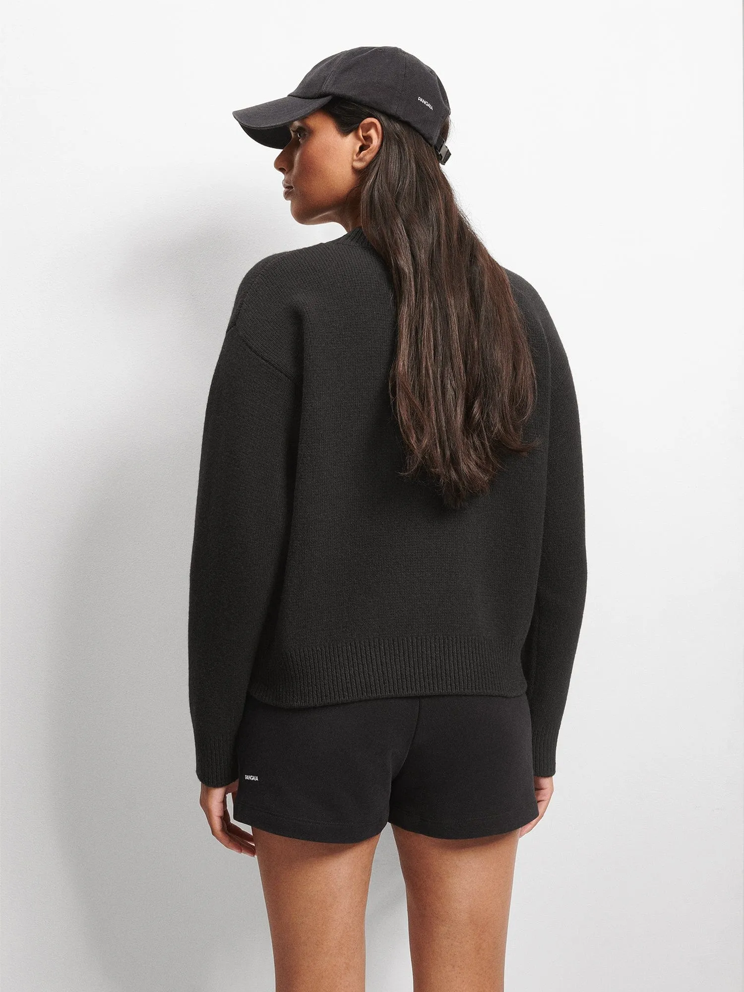 Women's Recycled Cashmere Sweater—black