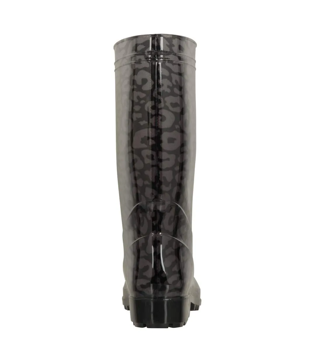 Womens/ladies splash animal print wide calf wellington boots dark grey Mountain Warehouse