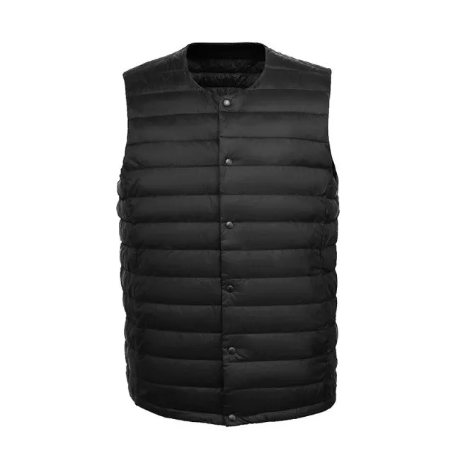 Xituodai Men 90% White Down Vest Man's Clothing Ultra Light Down Waistcoat Portable Sleeveless Coat Man Winter Round Collar Warm