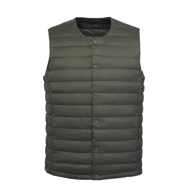 Xituodai Men 90% White Down Vest Man's Clothing Ultra Light Down Waistcoat Portable Sleeveless Coat Man Winter Round Collar Warm