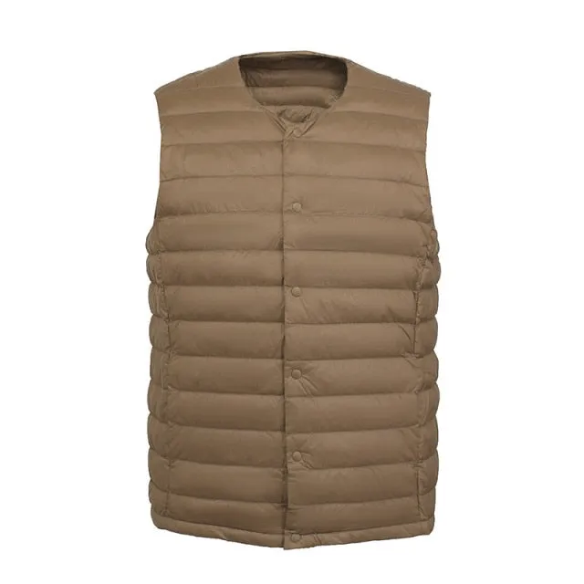 Xituodai Men 90% White Down Vest Man's Clothing Ultra Light Down Waistcoat Portable Sleeveless Coat Man Winter Round Collar Warm