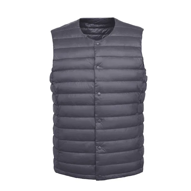 Xituodai Men 90% White Down Vest Man's Clothing Ultra Light Down Waistcoat Portable Sleeveless Coat Man Winter Round Collar Warm