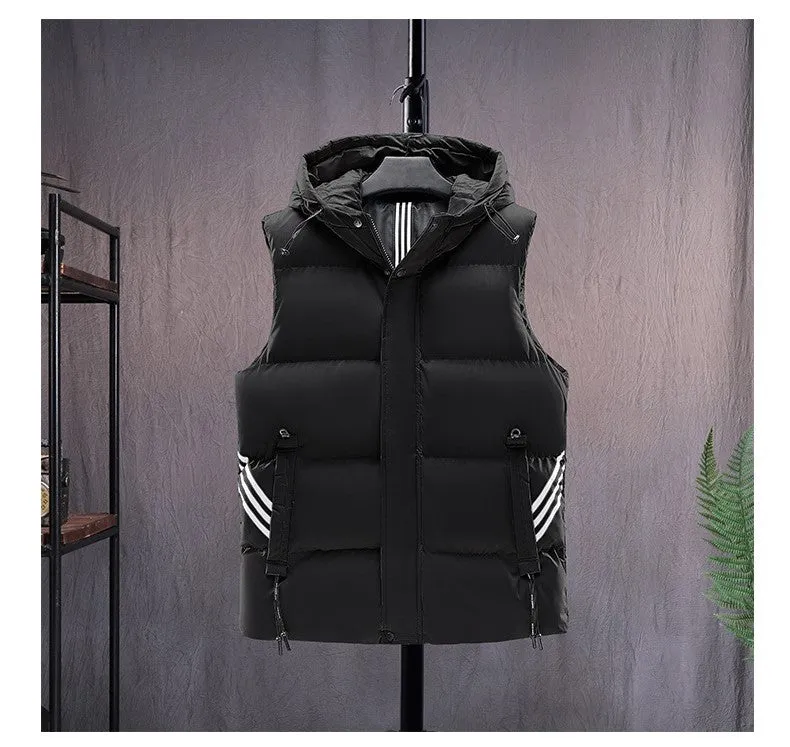 Xituodai Men's Padded Vest Autumn Winter Warm Puffy Waistcoat Sportive Windproof Coat Quilting Thick Jacket Outwear Male Clothes