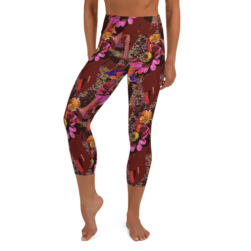 Yoga Capri Leggings Handful of Flowers