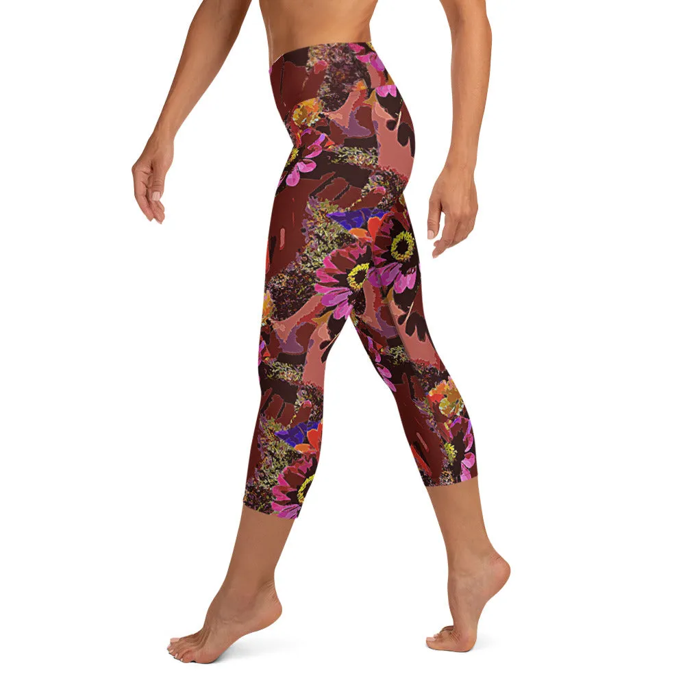 Yoga Capri Leggings Handful of Flowers