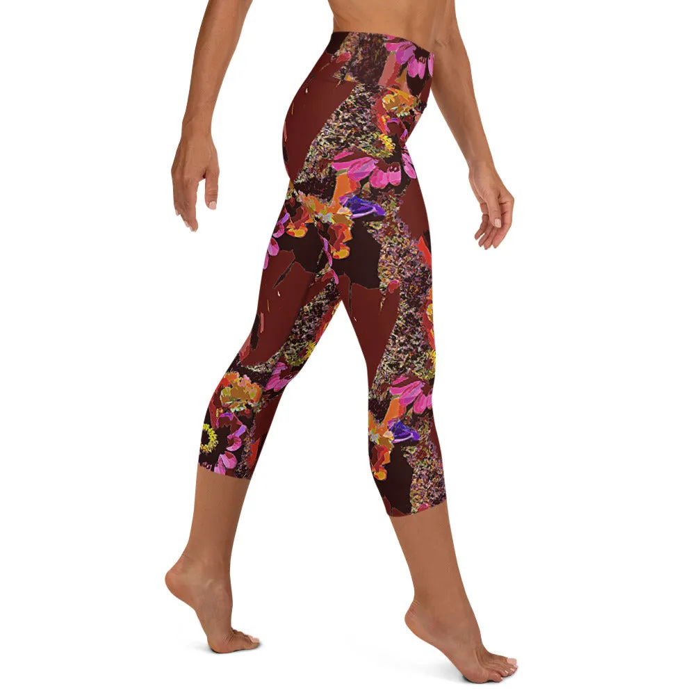 Yoga Capri Leggings Handful of Flowers